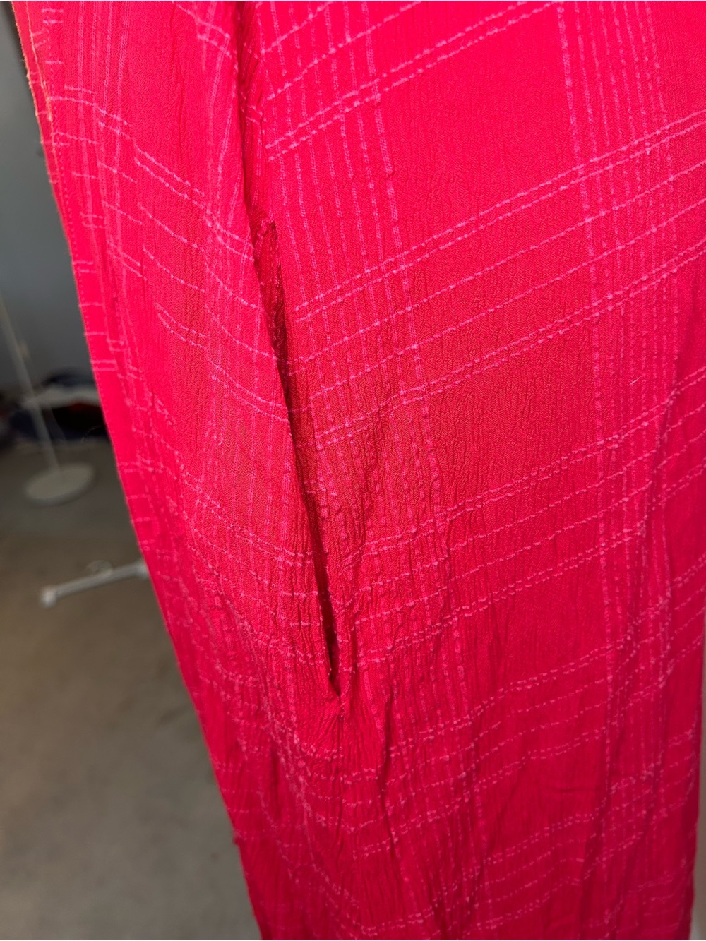 MAEVE ANTHROPOLOGIE RED TEXTURED SHIRT DRESS W/BELT SIZE MEDIUM - Picture 5 of 8